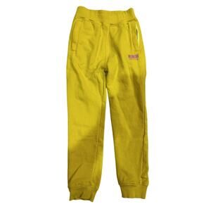 BILLIONAIRE BOYS CLUB Jogger Sweatpants Yellow Embroidered Logo Kids Sz 7/8